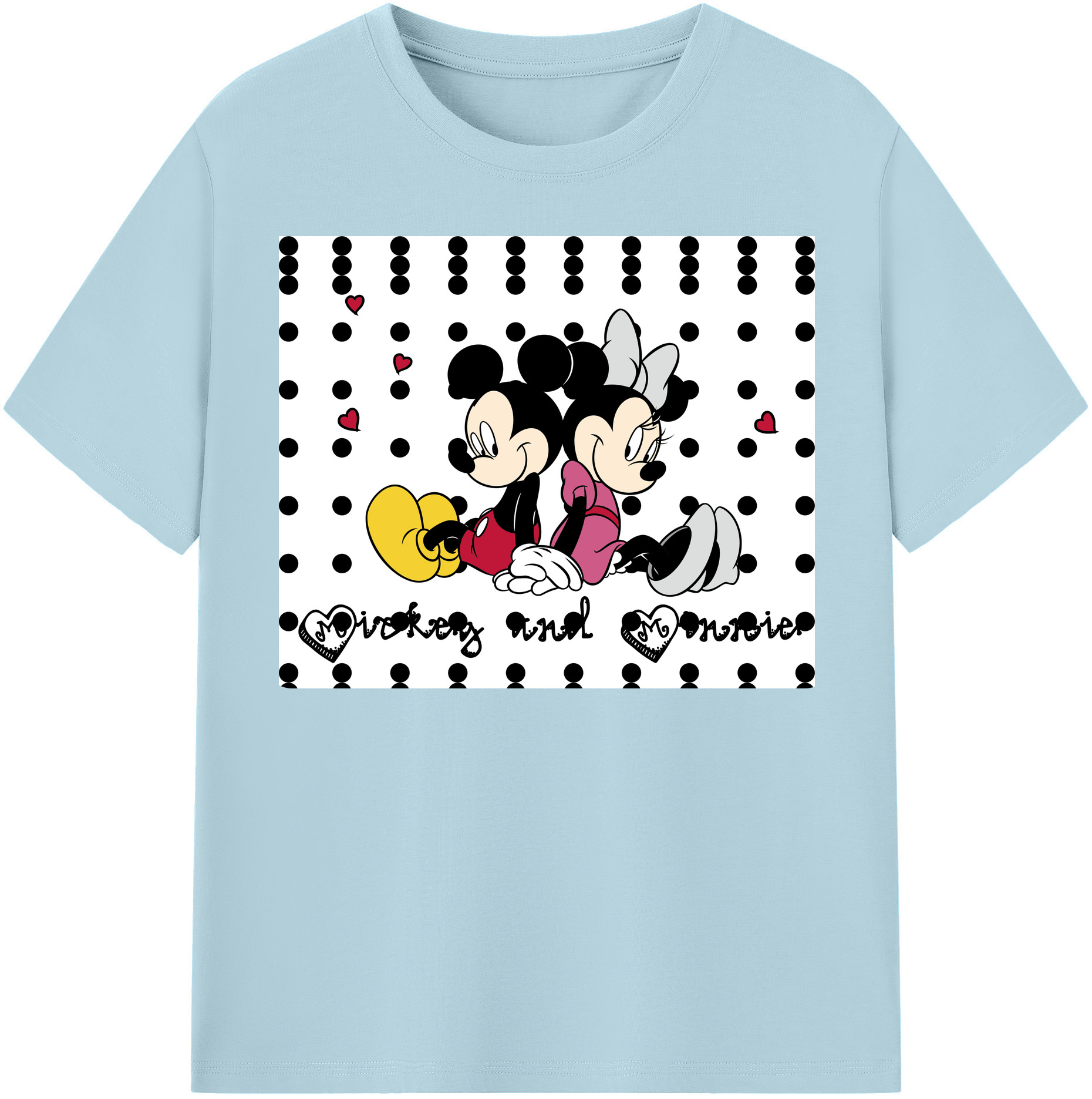 （画像用） ミッキーマウス Mickey Mouse 綿100％半袖Tシャツ（フロントプリント）